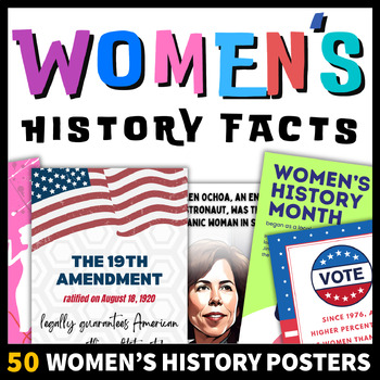 Preview of Women's History Fun Fact Posters Women's History Month Bulletin Board Decor