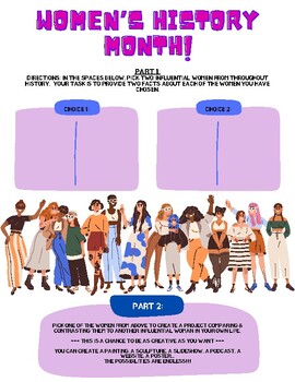 Preview of Women's History Graphic Organizer and Choice Project