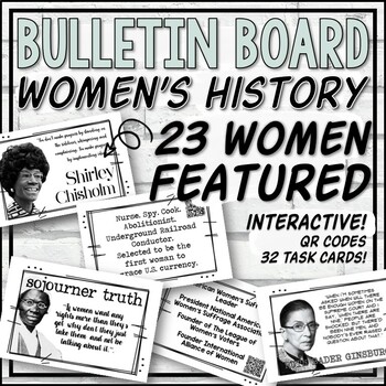 Preview of Women's History Interactive Bulletin Board and Task Cards