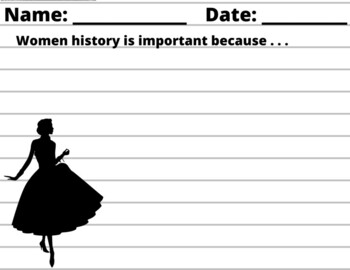 Preview of Women's History Is Important Because-Writing Prompt - Online Learning/Tutorin