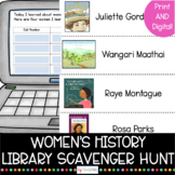Women's History March Library Lessons & Scavenger Hunt | D
