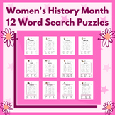 Women's History Month - 12 Word Search Puzzles