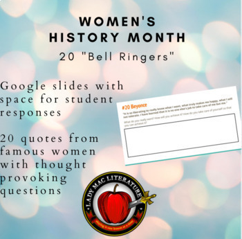 Preview of Women's History Month | 20 Quotes | Bell Ringers | Do Nows