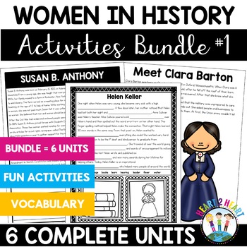 Women's History Month Activities: Famous Women in History BUNDLE with 6 women