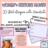 Women's History Month - 30 Bell Ringers w/ Quotes - Print/