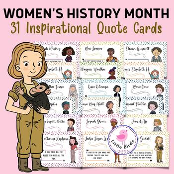 Preview of Women's History Month 31 Inspirational Quote Cards
