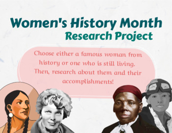 Preview of Women's History Month 5 paragraph research essay instructions - NO PREP