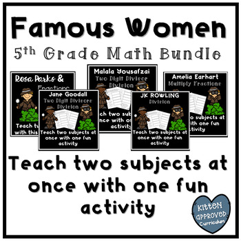 famous women in history worksheets math 5th grade bundle tpt