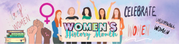 Preview of Women's History Month ANIMATED Virtual BANNER | GOOGLE CLASSROOM BANNER