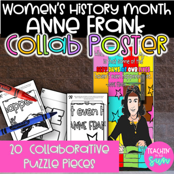 Preview of Women's History Month: Anne Frank Collaborative Poster  | Door Decoration