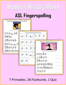 Preview of Women's History Month - ASL Fingerspelling (Sign Language)