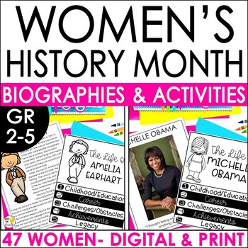 Preview of Women’s History Month Biography Reading Passages Graphic Organizers Famous Women
