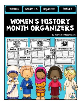 Preview of Women's History Month Biography Report Research Project Graphic Organizers