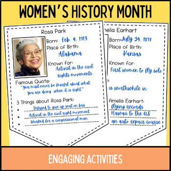 Preview of Women's History Month Activities Bundle Biography, Reading comprehension SEL