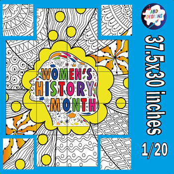 Preview of Women's History Month Activities Collaborative Coloring Poster  Craft Board