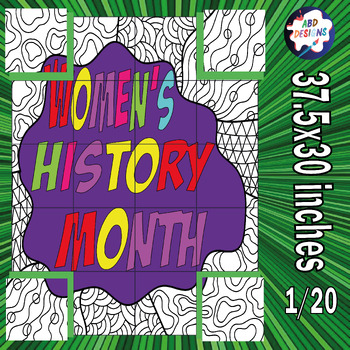 Preview of Women's History Month Activities Collaborative Coloring Poster Craft Board