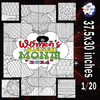 Preview of Women's History Month Activities Collaborative Coloring Poster Craft Board