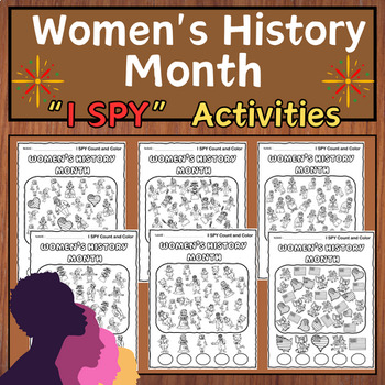 Preview of Women’s History Month Activities "I Spy" Count and Color Coloring Pages