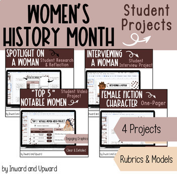 Preview of Women's History Month Activities | Project Choice Bundle + Assessment | 6-12