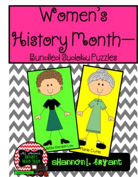 Preview of Women's History Month Activities -- Sudoku Puzzles