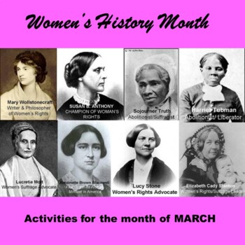Preview of Women's History Month Activities, Games, and Presentations Bundle