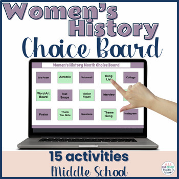 Preview of Women's History Month Activities for Middle School  - Choice Board