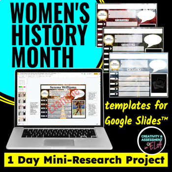 Preview of Women's History Month Activity | 1 Day Mini-Research Google Slides™ Project