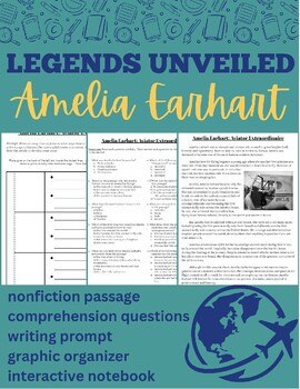Preview of Women's History Month - Amelia Earhart: Nonfiction Article with Writing Prompt
