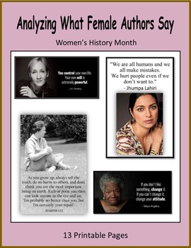 Preview of Women's History Month - Analyzing What Female Authors Say