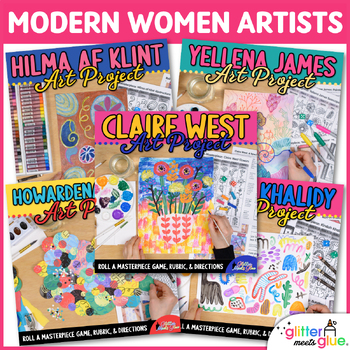 Preview of Women's History Month Art Projects: 5 Modern Female Artists Art Curriculum Ideas