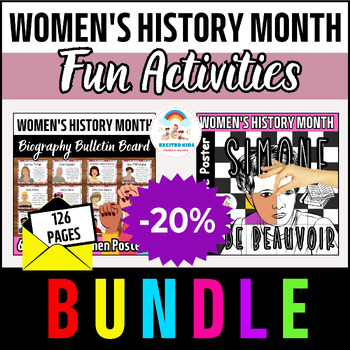 Preview of Women's History Month BUNDLE - Bulletin Board & Collaborative Poster PACK