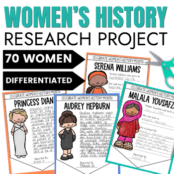 Preview of Women's History Month Bulletin Board and Research Project for Women in History