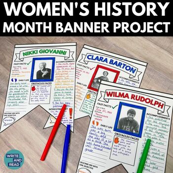 Preview of Women's History Month Banner Project - Mini Research Activity