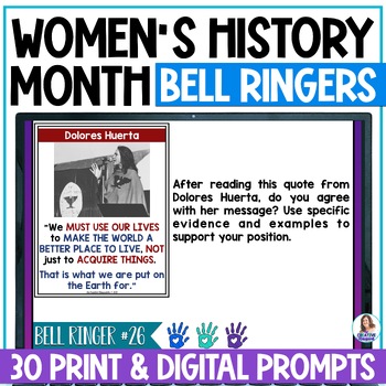 Preview of Women's History Month Bell Ringers - 30 BellRingers - Reading Comprehension