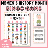 Women's History Month Bingo Game with short biographies - 
