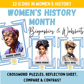 Preview of Women's History Month Biographies/Research Writing Project/Worksheets