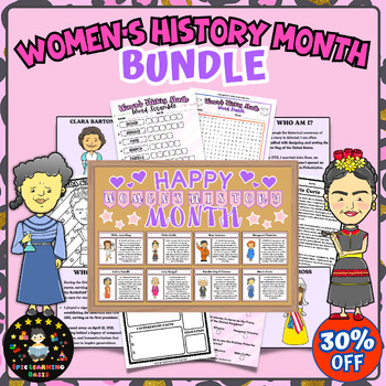 Preview of Women's History Month BUNDLE: Biography Bulletin Board Posters, Puzzles & Games
