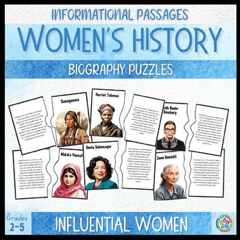 Preview of Women's History Month | Biography Informational Text | Engaging Puzzles