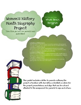 Preview of Women's History Month Biography Project Directions
