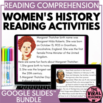 Preview of Women's History Month Activity Reading Passages & Comprehension Questions Bundle