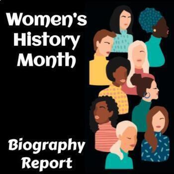 Preview of Women's History Month Biography Report-  GOOGLE SLIDES TEMPLATE