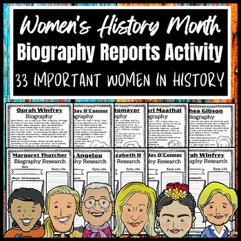 Preview of Women's History Month Biography Reports Activity | Research Report Project