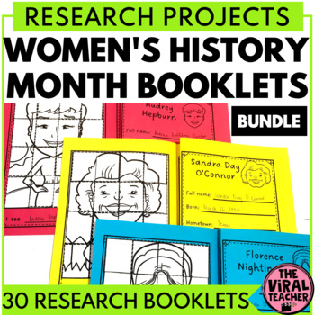 Preview of Women's History Month Activity Research Project and Biography Booklets Bundle