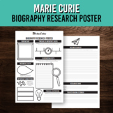 Women's History Month Biography Research Poster for Marie 
