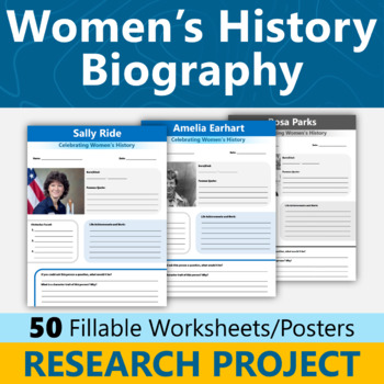 Preview of Women's History Month Biography Research Activity