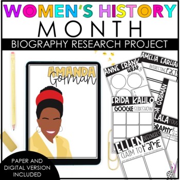 Preview of Women's History Month Biography Research Project | Print & Digital | Organizers