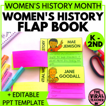 Preview of Women's History Month Biography Research Project and Flap Book Activity