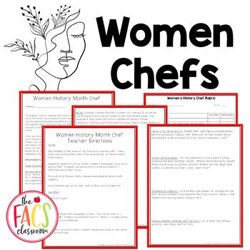 Preview of Women's History Month Project |  Chef Biography Research |Make a New story | FCS