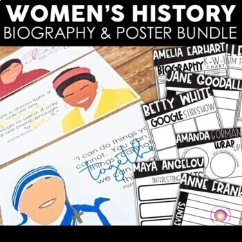 Preview of Women's History Month Biography and Bulletin Board Bundle