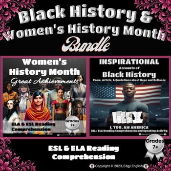 Preview of Women's History & Black History Month Bundle | ESL ELA Reading Comprehension